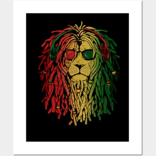 Rasta lion, African Style, Rastafarian, Jamaica Posters and Art